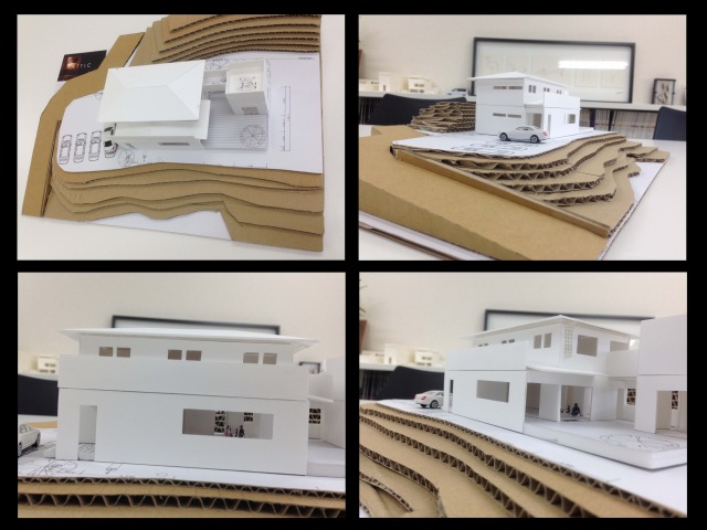和モダンな住宅の模型