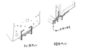 RCと木造のサッシの違い