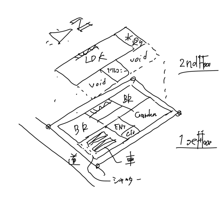 2階建てのコートハウス